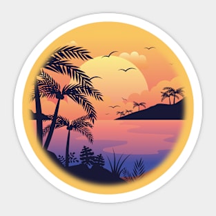 Holiday Sunset T-shirt Sticker